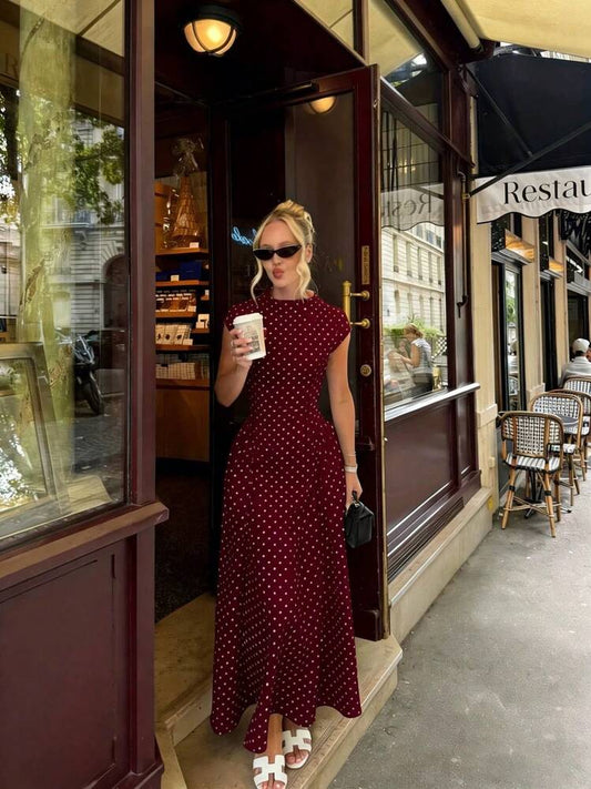 VELMIRA - Robe à Pois Rouge
