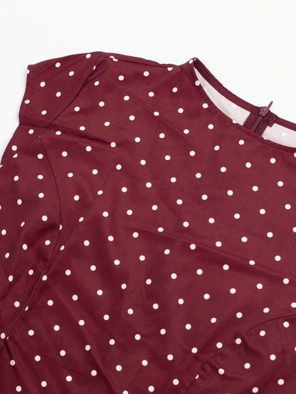 VELMIRA - Robe à Pois Rouge